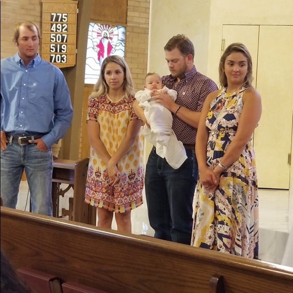 Gold/Navy print Maxi Sundress size Large